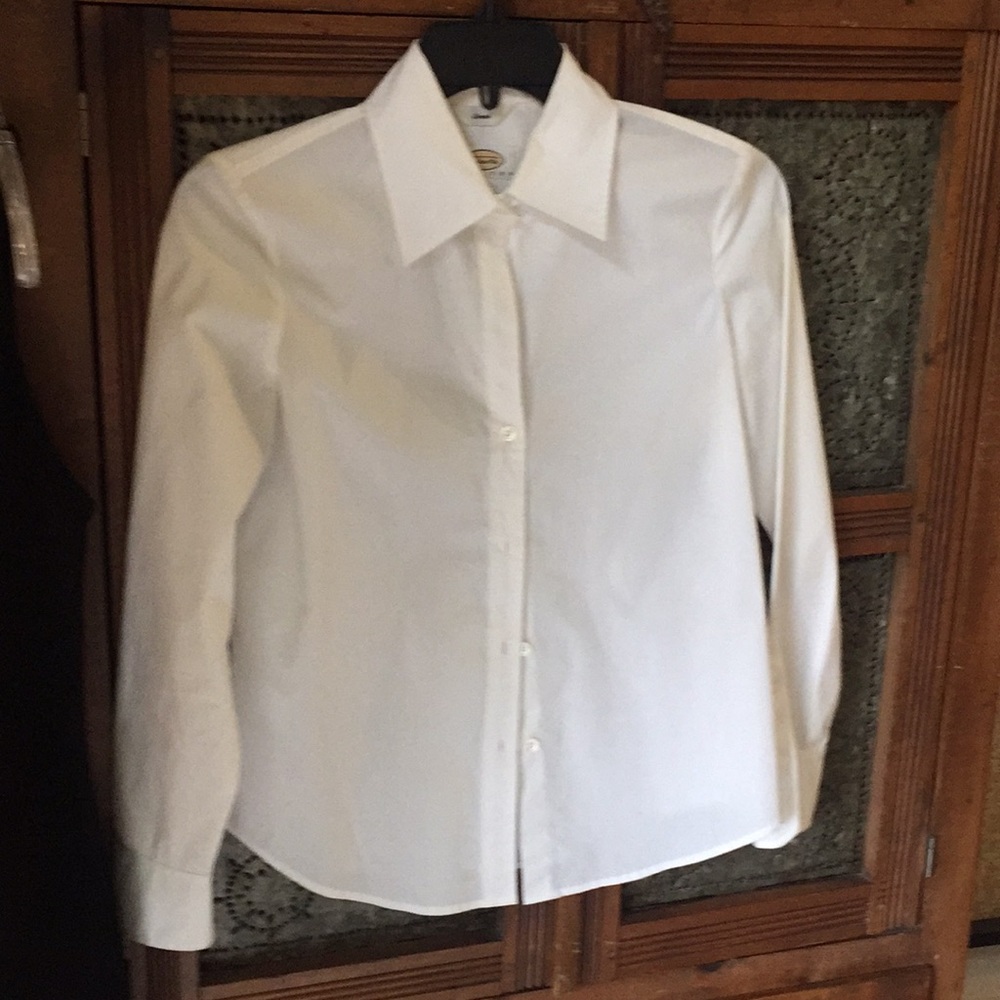 Talbots petite white button blouse